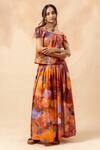 Buy_Doodlage_Orange Cotton Rust Organic Skirt _Online_at_Aza_Fashions