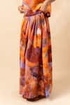 Doodlage_Orange Cotton Rust Organic Skirt _at_Aza_Fashions