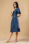 Shop_Doodlage_Blue Denim Round Neck Upcycled Dress _Online_at_Aza_Fashions
