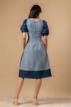 Shop_Doodlage_Blue Denim Round Neck Upcycled Dress _at_Aza_Fashions
