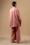 Shop_Doodlage_Pink Cotton Embroidery Collared Organic Shirt _at_Aza_Fashions