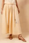 Buy_Doodlage_Beige Cotton Embroidery Organic Skirt 