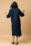 Shop_Doodlage_Blue Cotton Collared Organic Shirt And Skirt Set _at_Aza_Fashions