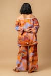 Shop_Doodlage_Rust Cotton Off-shoulder Orange Top And Pant Set _at_Aza_Fashions