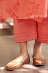 Buy_Vaayu_Pink Muslin, Cotton Applique Round Neck Hibiscus Kurta Pant Set _Online_at_Aza_Fashions