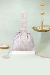 Buy_Amyra_Silver Zari, Embroidery Meraki Potli _at_Aza_Fashions