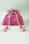 Buy_Amyra_Pink Zari, Pearls Rouka Embroidered Potli _at_Aza_Fashions