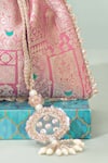 Shop_Amyra_Pink Beads, Zari Anouk Pure Banarasi Silk Potli _Online_at_Aza_Fashions