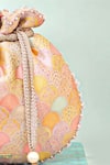 Buy_Amyra_Multi Color Pearls, Tassels Manjari Pure Banarasi Silk Potli _Online_at_Aza_Fashions