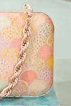 Amyra_Multi Color Embroidery Manjari Pure Banarasi Silk Box Clutch _at_Aza_Fashions