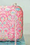 Buy_Amyra_Multi Color Embroidery Ridhi Pure Banarasi Silk Box Clutch _Online_at_Aza_Fashions