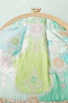 Shop_Amyra_Blue Embroidery, Crystals Abstract Art Banarasi Vintage Purse _Online_at_Aza_Fashions