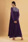 Shop_Bha Sha_Purple Chinon, Shantoon Mirrors Keyhole Neck Royal Tunic Set _at_Aza_Fashions
