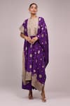 Shop_Anamika Khanna_Purple Embroidery, Zari Round Neck Skirt Set _at_Aza_Fashions