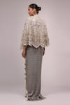 Shop_Anamika Khanna_Gray Embroidery Round Neck Grey Skirt Set _at_Aza_Fashions