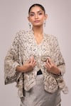 Shop_Anamika Khanna_Gray Embroidery Round Neck Grey Skirt Set 