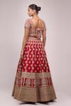 Shop_Azeera_Red Embroidery Round Neck Lehenga Set _at_Aza_Fashions