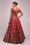 Shop_Azeera_Red Chiffon Tassels, Embroidery Round Neck Lehenga Set _at_Aza_Fashions