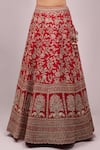 Buy_Azeera_Red Chiffon Tassels, Embroidery Round Neck Lehenga Set 
