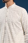 Arihant Rai Sinha_Beige Georgette, Cotton Embroidery, Sequins Thread Work Kurta Set _Online_at_Aza_Fashions