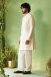 Buy_Charkhee_Off White Chanderi, Voile, Poplin Embroidery Kurta Set _Online_at_Aza_Fashions