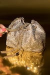 Buy_House Of Bio_Gold Crystals Designer Dark Potli Bag _at_Aza_Fashions