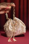 Shop_House Of Bio_Gold Crystals Light Designer Potli Bag _at_Aza_Fashions