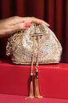 Shop_House Of Bio_Gold Crystals Light Designer Potli Bag _Online_at_Aza_Fashions