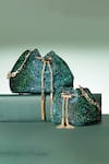 Buy_House Of Bio_Green Crystals Nora Mini Potli Bag _Online_at_Aza_Fashions