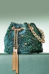 Shop_House Of Bio_Green Crystals Nora Mini Potli Bag _at_Aza_Fashions