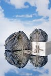 House Of Bio_Blue Crystals Denim Mini Potli Bag  _Online_at_Aza_Fashions