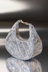 Buy_House Of Bio_Silver Crystals Emily Moon Bag _at_Aza_Fashions