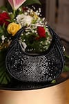 Buy_House Of Bio_Black Crystals Mehfil Moon Bag _Online_at_Aza_Fashions