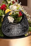 Shop_House Of Bio_Black Crystals Mehfil Moon Bag _Online_at_Aza_Fashions