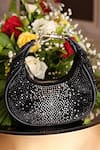 House Of Bio_Black Crystals Mehfil Moon Bag _at_Aza_Fashions