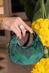 Buy_House Of Bio_Green Beads Mehfil Moon Bag _Online_at_Aza_Fashions