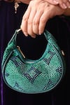 Shop_House Of Bio_Green Beads Mehfil Moon Bag _at_Aza_Fashions