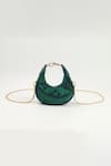 House Of Bio_Green Beads Mehfil Moon Bag _Online_at_Aza_Fashions