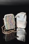 Shop_House Of Bio_Silver Studs Quinn Mobile Bag _at_Aza_Fashions