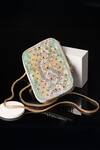House Of Bio_Gold Crystals, Studs Quinn Designer Mobile Bag  _Online_at_Aza_Fashions