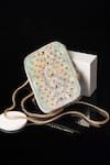 Buy_House Of Bio_Gold Crystals, Studs Quinn Designer Mobile Bag  _at_Aza_Fashions