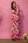 Meher By Islie_Multi Color Crepe Embroidery V-neck Printed Hand Kurta Set _Online_at_Aza_Fashions