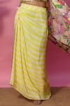 Buy_Meher By Islie_Yellow Crepe Square Neck Printed Skirt Set With Cape _Online_at_Aza_Fashions