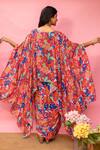 Shop_Meher By Islie_Multi Color Crepe, Net Tassels Round Neck Printed Dress _at_Aza_Fashions