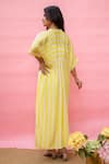Shop_Meher By Islie_White Crepe Embroidery V-neck Printed Kaftan With Pant _at_Aza_Fashions