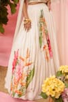 Shop_Meher By Islie_White Crepe Sequins Round Neck Hand Embroidered Skirt Set _Online_at_Aza_Fashions