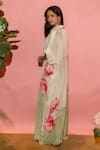 Buy_Meher By Islie_White Crepe Tassels Collared Printed Natural Dress _Online_at_Aza_Fashions