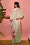 Shop_Meher By Islie_White Crepe Tassels Collared Printed Natural Dress _at_Aza_Fashions