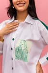 Meher By Islie_White Crepe Collared Hand Painted Pant Set _Online_at_Aza_Fashions
