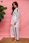 Buy_Meher By Islie_White Crepe Collared Hand Painted Pant Set _Online